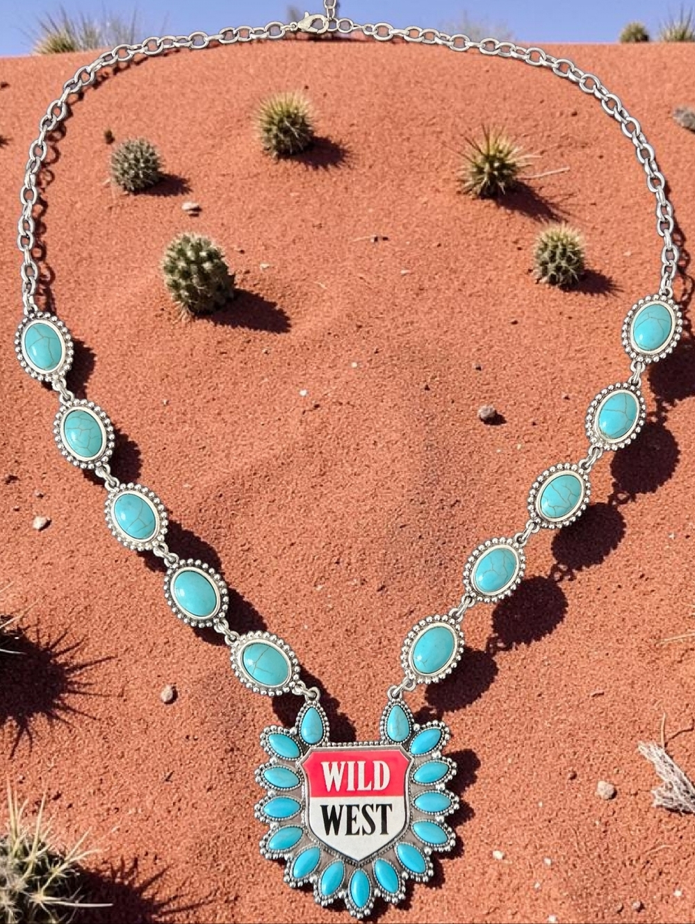 TURQUOISE NECKLACE 14" - 16" - Picture 2 of 5